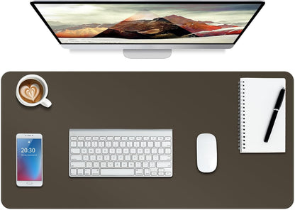 Boutilon Leather Desk Pad Protector,Non-Slip Mouse Pad,Laptop Desk Pad,Office Mouse Mat,Waterproof Leather Desk Blotter,Desk Writing Pad for Office and Home (M-Green,30"X14")