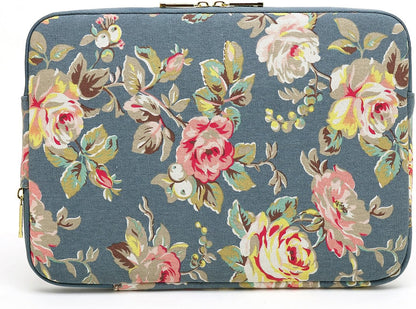 Kayond Water-Resistant Canvas 15.6 Inch Laptop Sleeve-Blue Water Hyacinth