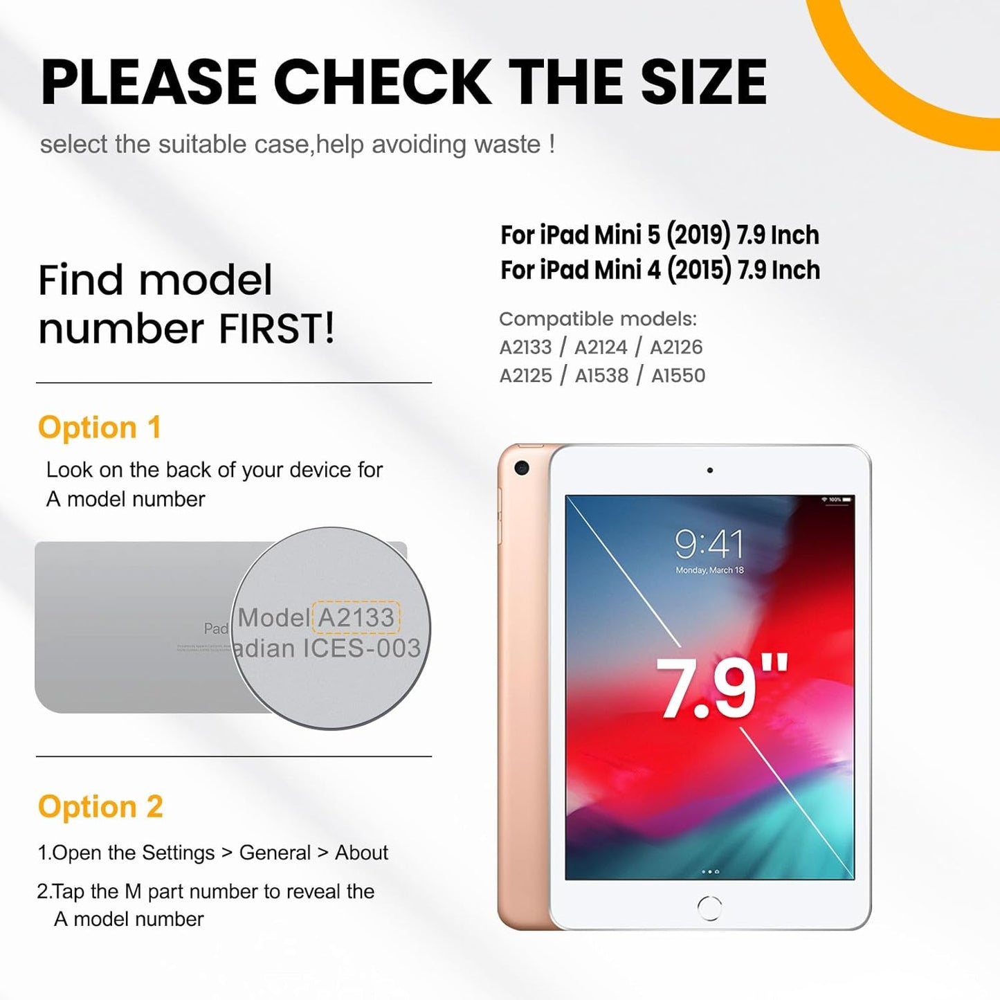 Timecity for Ipad Mini 5Th/4Th Generation Case 7.9'', for Ipad Mini 5/ Mini 4, Heavy Duty with Screen Protector, Kickstand Hand/Shoulder Strap Pencil Holder- Orange