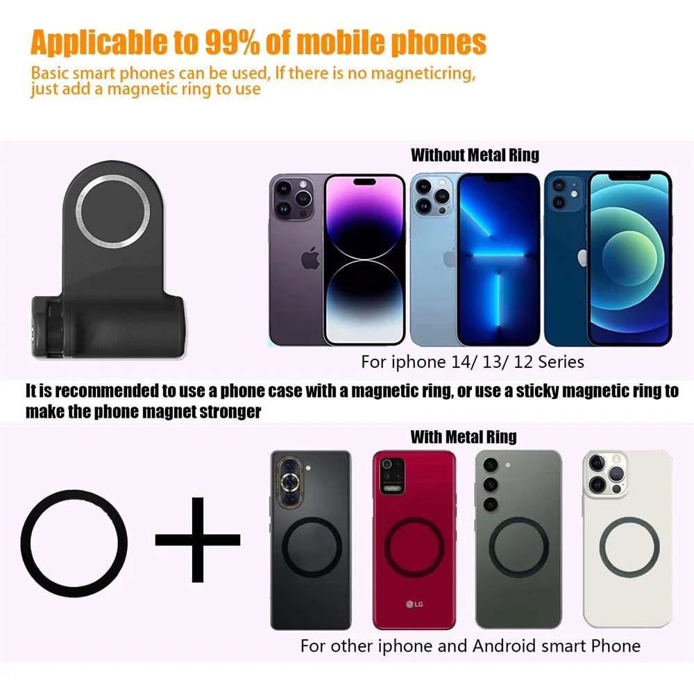 Elevate Your Selfies with the Magnetic Capgrip Magsafe Phone Grip - Handheld Camera Holder with Bluetooth Remote for iPhone & Android
