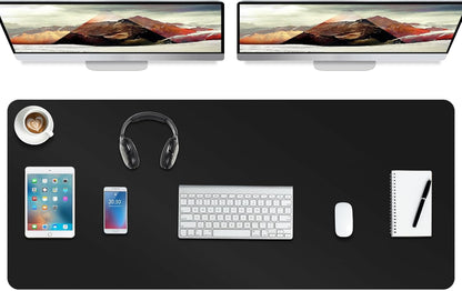 Boutilon Leather Desk Pad Protector,Non-Slip Mouse Pad,Laptop Desk Pad,Office Mouse Mat,Waterproof Leather Desk Blotter,Desk Writing Pad for Office and Home (M-Green,30"X14")