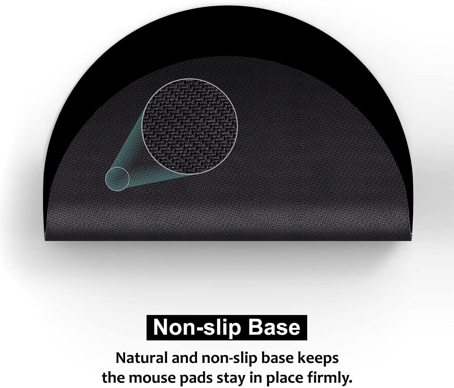 Mini round Mouse Pad 6 X 6 Inch, Small Mouse Mat Non-Slip Rubber Base for Laptop PC Office Working Wireless Mouse Home Office Travel, Portable & Washable Black