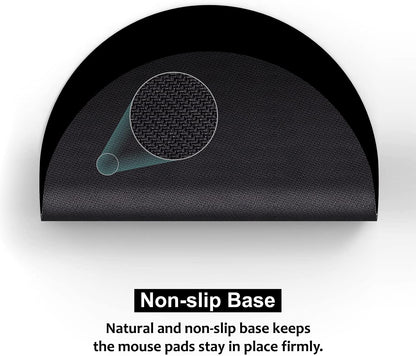 Mini round Mouse Pad 6 X 6 Inch, Small Mouse Mat Non-Slip Rubber Base for Laptop PC Office Working Wireless Mouse Home Office Travel, Portable & Washable Black