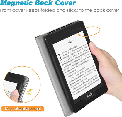 Fintie Stand Case for 6" Kindle Paperwhite (Fits 10Th Generation 2018 and All Paperwhite Generations Prior to 2018) - Premium PU Leather Sleeve Cover with Card Slot and Hand Strap, Cloudy Marble