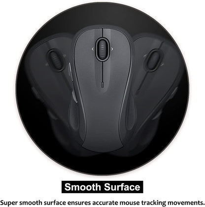 Mini round Mouse Pad 6 X 6 Inch, Small Mouse Mat Non-Slip Rubber Base for Laptop PC Office Working Wireless Mouse Home Office Travel, Portable & Washable Black