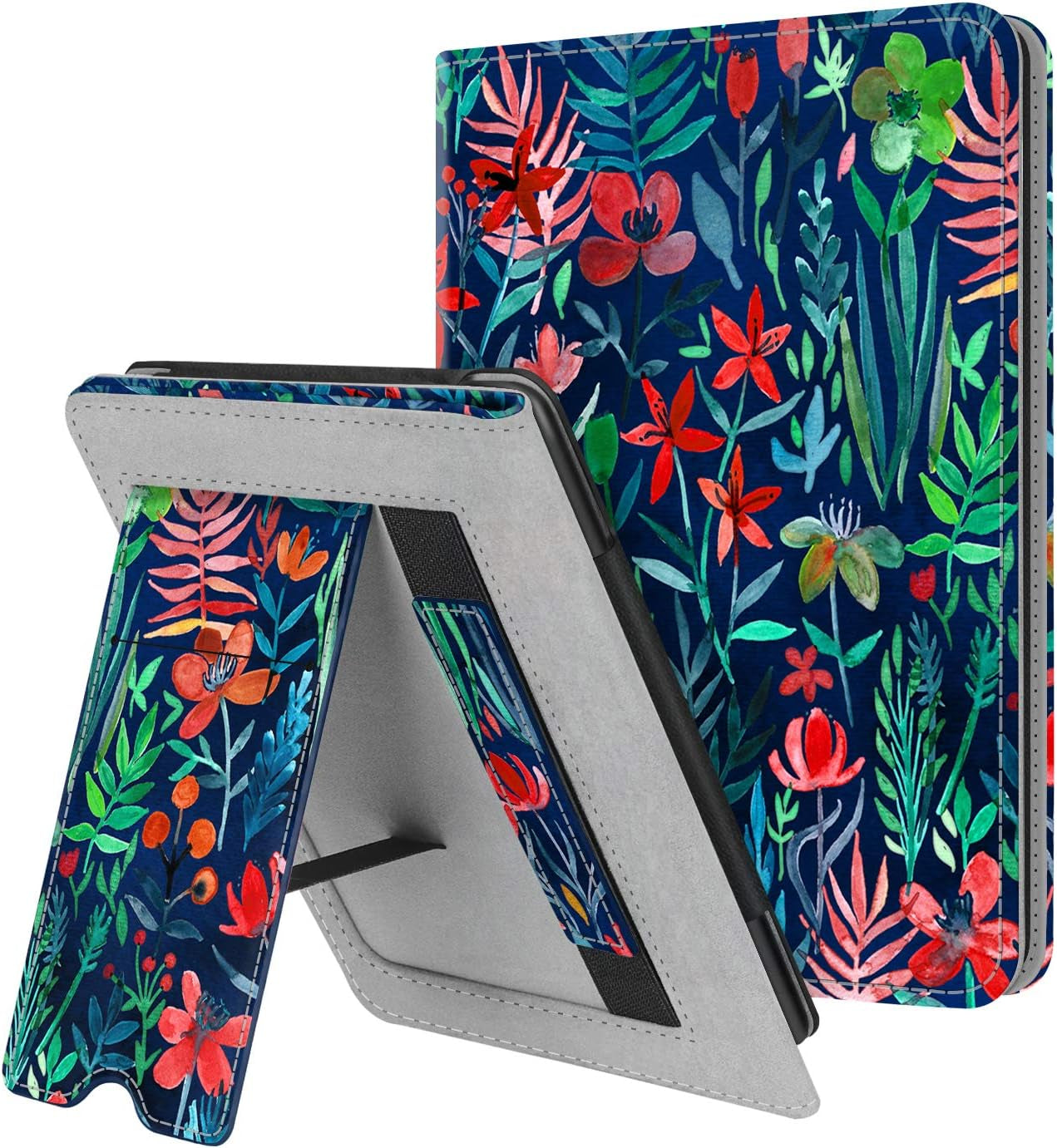 Fintie Stand Case for 6" Kindle Paperwhite (Fits 10Th Generation 2018 and All Paperwhite Generations Prior to 2018) - Premium PU Leather Sleeve Cover with Card Slot and Hand Strap, Cloudy Marble