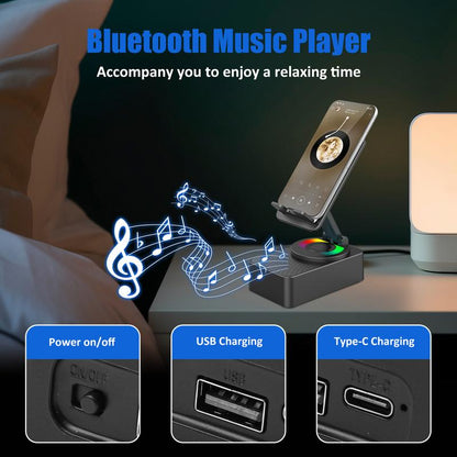 5-in-1 Bluetooth Speaker Phone Stand with LED Lights