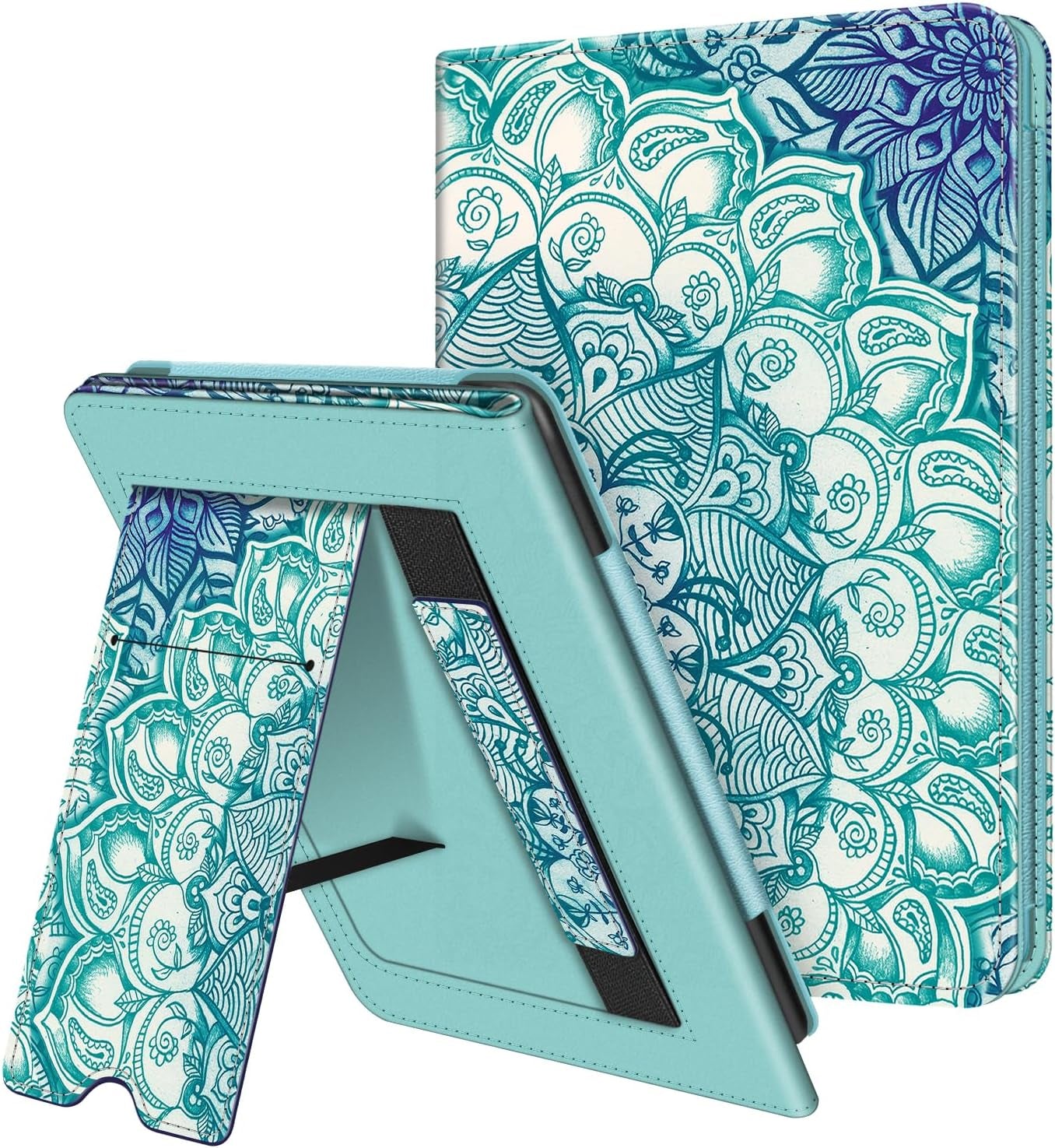 Fintie Stand Case for 6" Kindle Paperwhite (Fits 10Th Generation 2018 and All Paperwhite Generations Prior to 2018) - Premium PU Leather Sleeve Cover with Card Slot and Hand Strap, Cloudy Marble