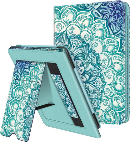 Fintie Stand Case for 6" Kindle Paperwhite (Fits 10Th Generation 2018 and All Paperwhite Generations Prior to 2018) - Premium PU Leather Sleeve Cover with Card Slot and Hand Strap, Cloudy Marble
