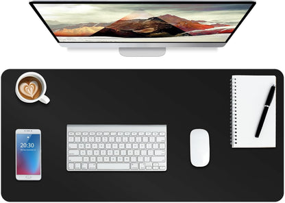 Boutilon Leather Desk Pad Protector,Non-Slip Mouse Pad,Laptop Desk Pad,Office Mouse Mat,Waterproof Leather Desk Blotter,Desk Writing Pad for Office and Home (M-Green,30"X14")