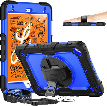 Timecity for Ipad Mini 5Th/4Th Generation Case 7.9'', for Ipad Mini 5/ Mini 4, Heavy Duty with Screen Protector, Kickstand Hand/Shoulder Strap Pencil Holder- Orange