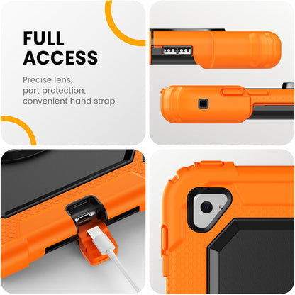 Timecity for Ipad Mini 5Th/4Th Generation Case 7.9'', for Ipad Mini 5/ Mini 4, Heavy Duty with Screen Protector, Kickstand Hand/Shoulder Strap Pencil Holder- Orange