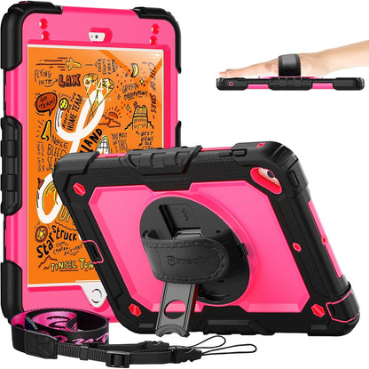 Timecity for Ipad Mini 5Th/4Th Generation Case 7.9'', for Ipad Mini 5/ Mini 4, Heavy Duty with Screen Protector, Kickstand Hand/Shoulder Strap Pencil Holder- Orange