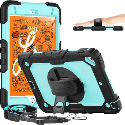Timecity for Ipad Mini 5Th/4Th Generation Case 7.9'', for Ipad Mini 5/ Mini 4, Heavy Duty with Screen Protector, Kickstand Hand/Shoulder Strap Pencil Holder- Orange