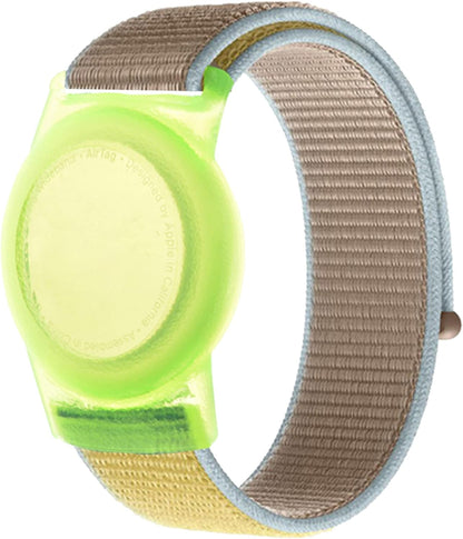 Kids Wristband Compatible with Apple Airtag, Protective Case for Air Tag GPS Tracker Holder with Nylon Bracelet, Adjustable anti Lost Watch Band for Toddler Child Elder(Grey)