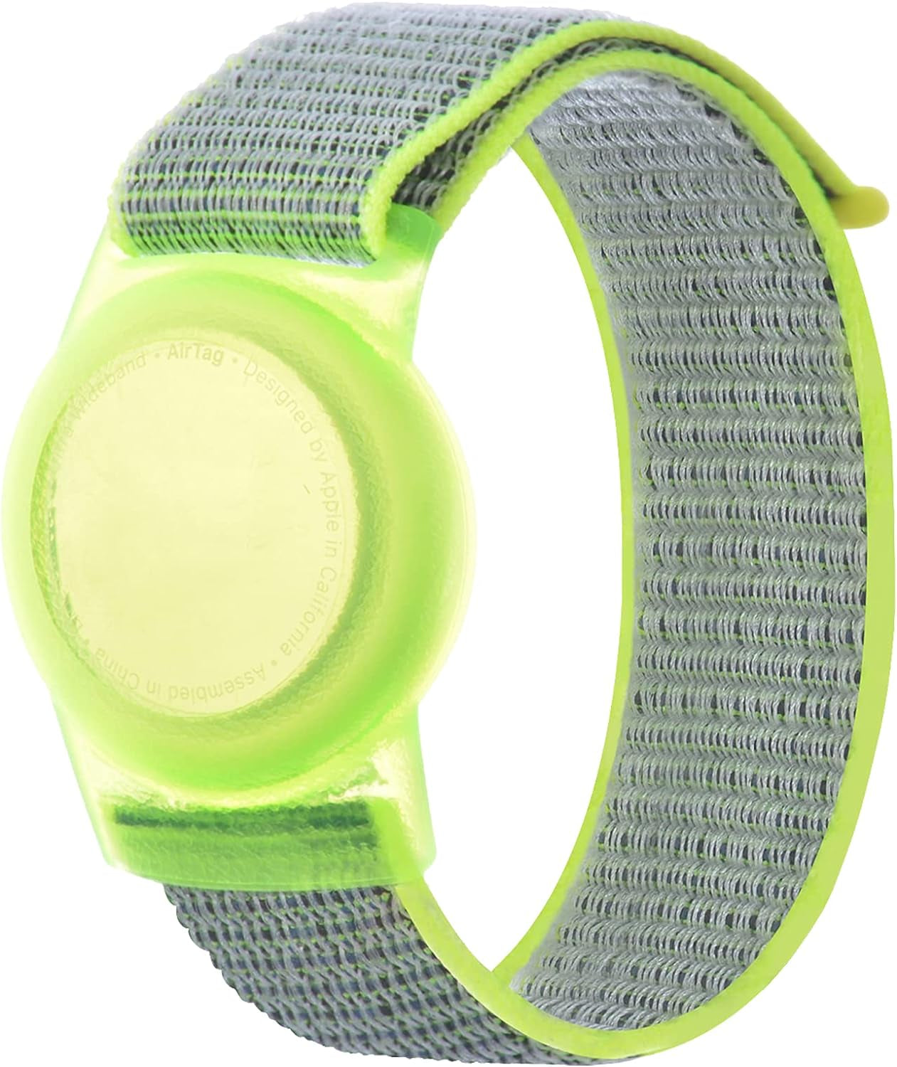 Kids Wristband Compatible with Apple Airtag, Protective Case for Air Tag GPS Tracker Holder with Nylon Bracelet, Adjustable anti Lost Watch Band for Toddler Child Elder(Grey)