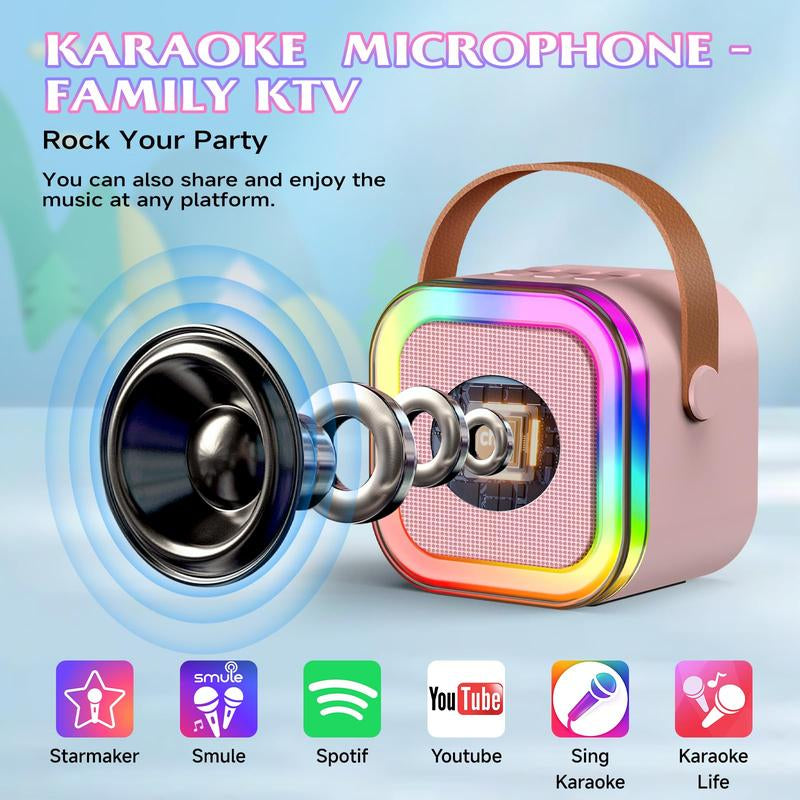 Portable Bluetooth Karaoke Speaker with 2 Wireless Mics