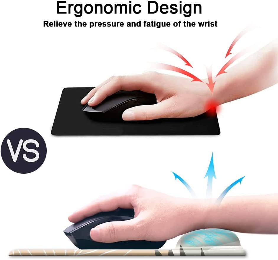 Ergonomic Mouse Pad with Wrist Support Gel Mouse Pad with Wrist Rest, Comfortable Computer Pad for Laptop, Pain Relief Mousepad with Non-Slip Rubber Base, 9 X 10 In,Plants