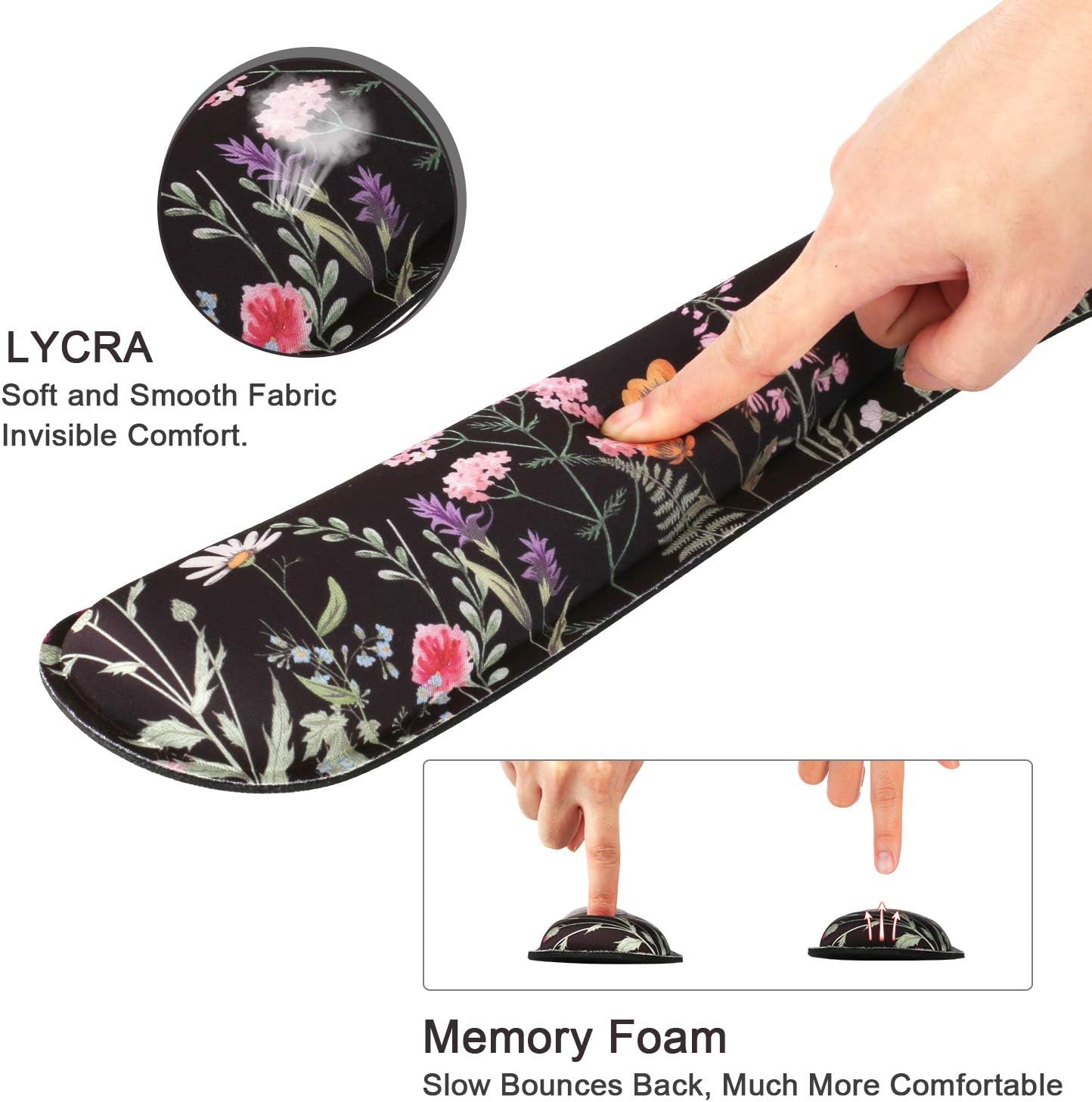 Mouse Pad and Keyboard Wrist Rest, Wrist Rest for Computer Keyboard, Made of Memory Foam with Wrist Support, Easy Typing and Relieve Wrist Pain Keyboard Pad for Computer, Office (B-Weeds)