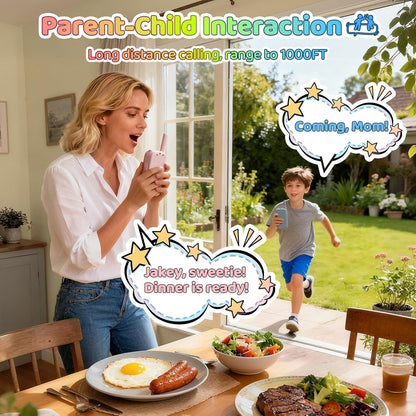 Video Walkie Talkies for Kids, 2 Pack Rechargeable Kids Walkies Talkies with Video Call & Voice Changer, Boys Girls Toys Ages for 3-12, Family Games, Indoor Outdoor Play and Camping(Blue & Pink)