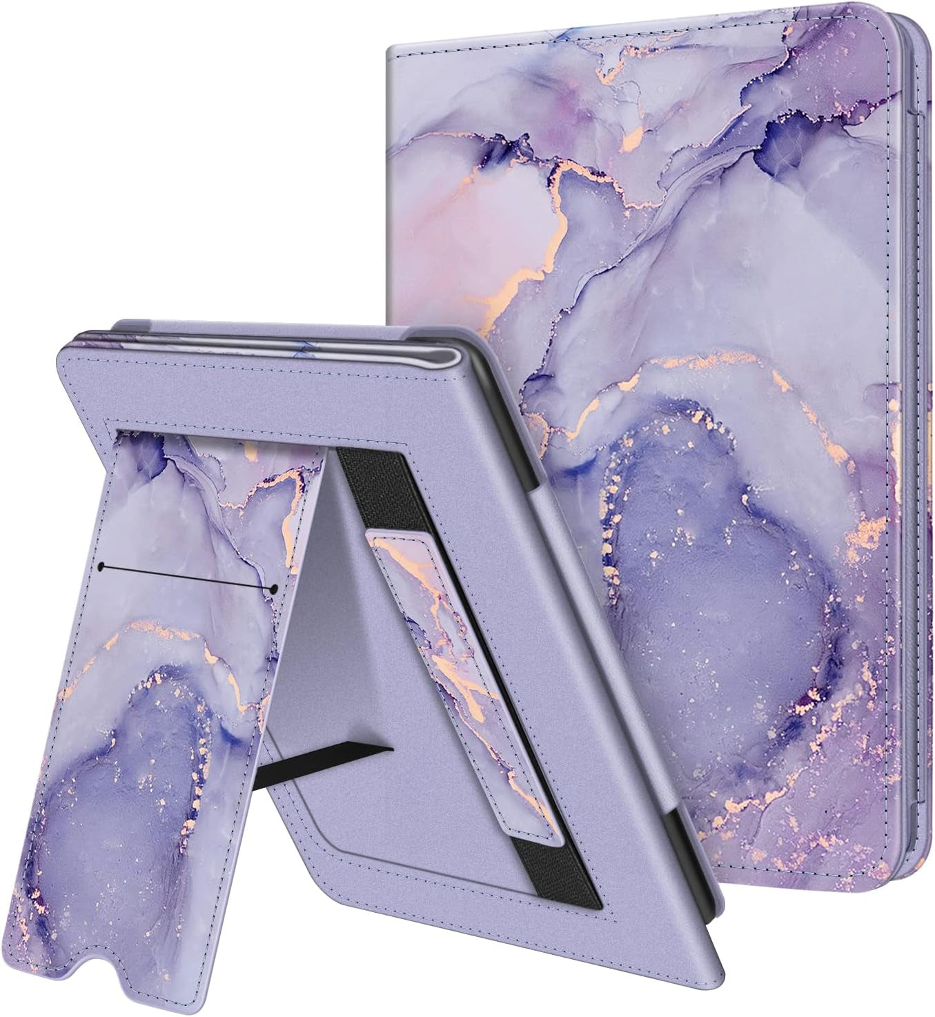 Fintie Stand Case for 6" Kindle Paperwhite (Fits 10Th Generation 2018 and All Paperwhite Generations Prior to 2018) - Premium PU Leather Sleeve Cover with Card Slot and Hand Strap, Cloudy Marble