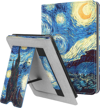 Fintie Stand Case for 6" Kindle Paperwhite (Fits 10Th Generation 2018 and All Paperwhite Generations Prior to 2018) - Premium PU Leather Sleeve Cover with Card Slot and Hand Strap, Cloudy Marble