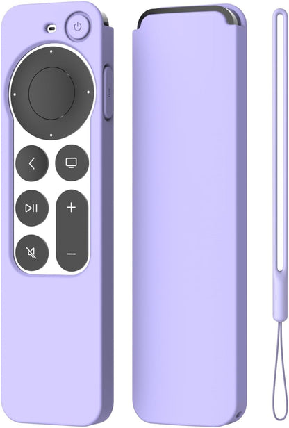 K TOMOTO Compatible with Apple TV 4K Siri Remote Case 2021, Silky-Soft Anti-Slip Protective Silicone Cover for Siri Remote Control 2Nd Generation [Lanyard Included], Teal