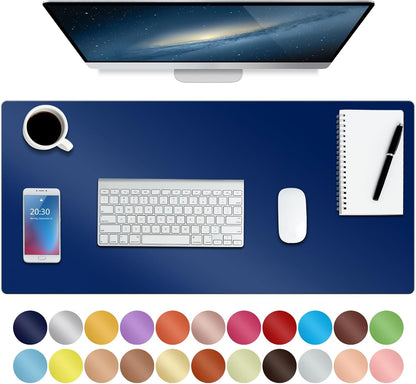 Boutilon Leather Desk Pad Protector,Non-Slip Mouse Pad,Laptop Desk Pad,Office Mouse Mat,Waterproof Leather Desk Blotter,Desk Writing Pad for Office and Home (M-Green,30"X14")
