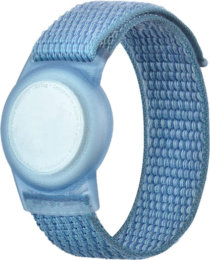 Kids Wristband Compatible with Apple Airtag, Protective Case for Air Tag GPS Tracker Holder with Nylon Bracelet, Adjustable anti Lost Watch Band for Toddler Child Elder(Grey)