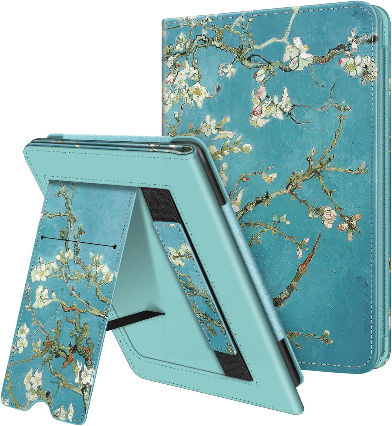 Fintie Stand Case for 6" Kindle Paperwhite (Fits 10Th Generation 2018 and All Paperwhite Generations Prior to 2018) - Premium PU Leather Sleeve Cover with Card Slot and Hand Strap, Cloudy Marble