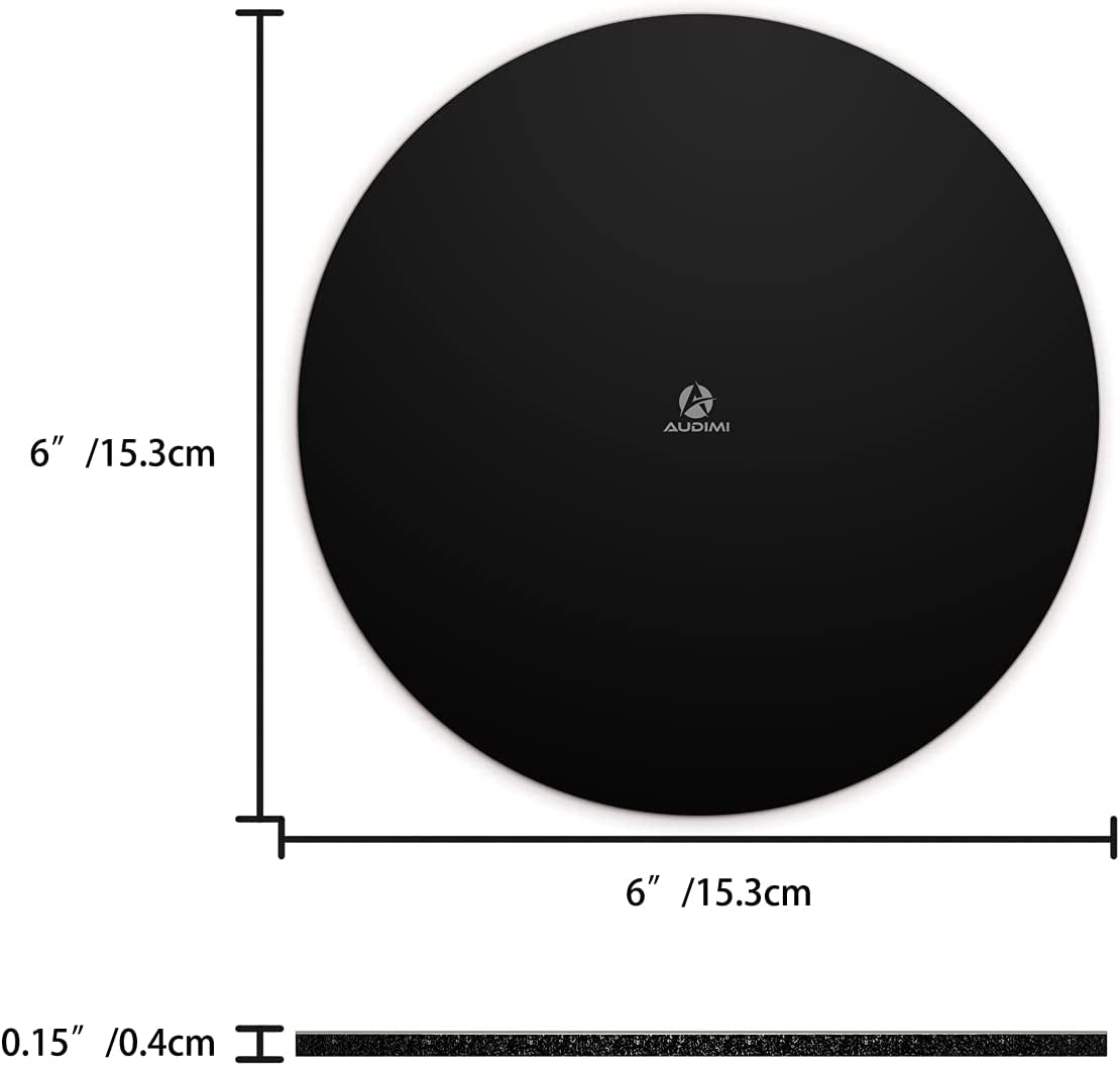 Mini round Mouse Pad 6 X 6 Inch, Small Mouse Mat Non-Slip Rubber Base for Laptop PC Office Working Wireless Mouse Home Office Travel, Portable & Washable Black