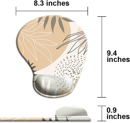 Ergonomic Mouse Pad with Wrist Support Gel Mouse Pad with Wrist Rest, Comfortable Computer Pad for Laptop, Pain Relief Mousepad with Non-Slip Rubber Base, 9 X 10 In,Plants