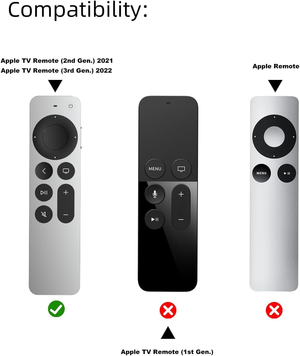 K TOMOTO Compatible with Apple TV 4K Siri Remote Case 2021, Silky-Soft Anti-Slip Protective Silicone Cover for Siri Remote Control 2Nd Generation [Lanyard Included], Teal
