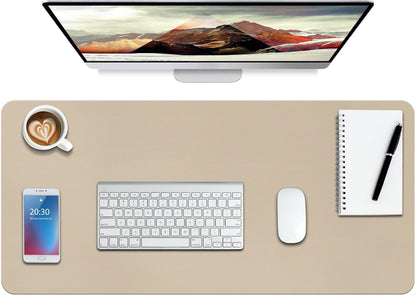 Boutilon Leather Desk Pad Protector,Non-Slip Mouse Pad,Laptop Desk Pad,Office Mouse Mat,Waterproof Leather Desk Blotter,Desk Writing Pad for Office and Home (M-Green,30"X14")