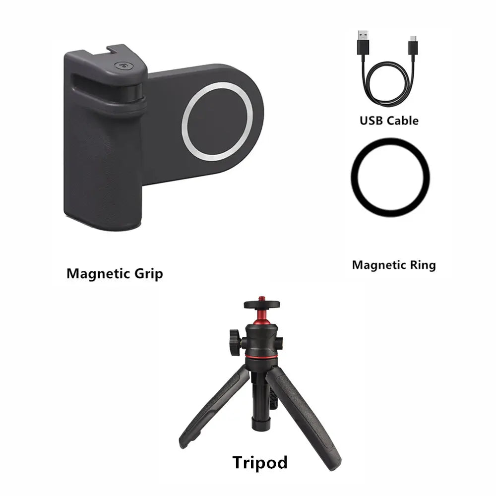 Elevate Your Selfies with the Magnetic Capgrip Magsafe Phone Grip - Handheld Camera Holder with Bluetooth Remote for iPhone & Android