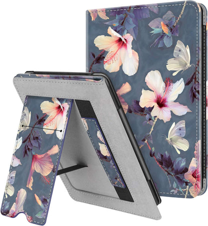 Fintie Stand Case for 6" Kindle Paperwhite (Fits 10Th Generation 2018 and All Paperwhite Generations Prior to 2018) - Premium PU Leather Sleeve Cover with Card Slot and Hand Strap, Cloudy Marble