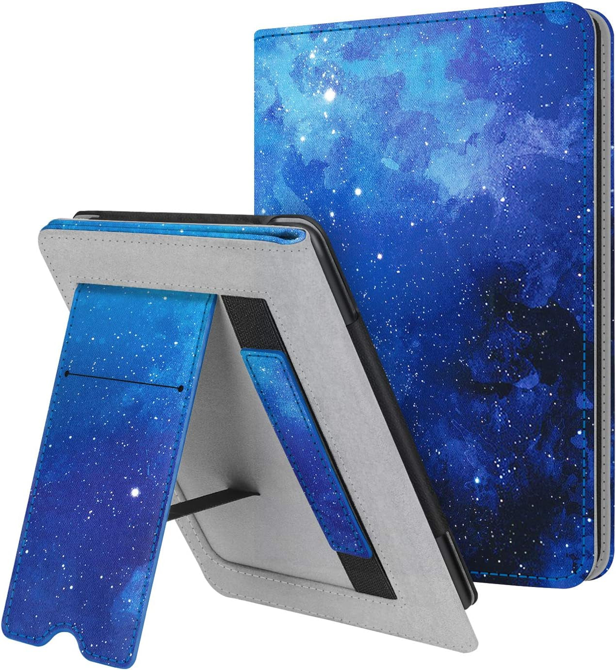 Fintie Stand Case for 6" Kindle Paperwhite (Fits 10Th Generation 2018 and All Paperwhite Generations Prior to 2018) - Premium PU Leather Sleeve Cover with Card Slot and Hand Strap, Cloudy Marble