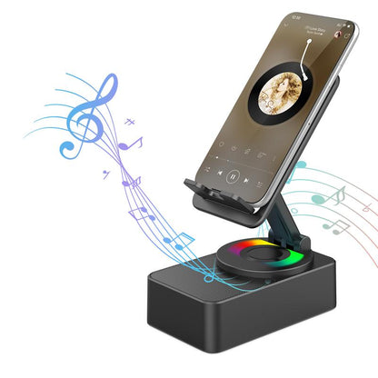 5-in-1 Bluetooth Speaker Phone Stand with LED Lights