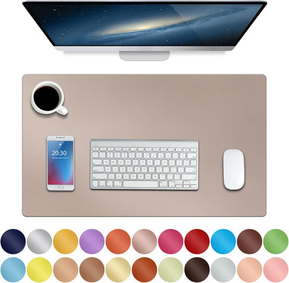 Boutilon Leather Desk Pad Protector,Non-Slip Mouse Pad,Laptop Desk Pad,Office Mouse Mat,Waterproof Leather Desk Blotter,Desk Writing Pad for Office and Home (M-Green,30"X14")