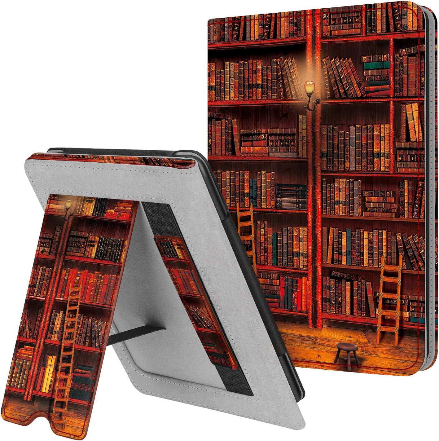 Fintie Stand Case for 6" Kindle Paperwhite (Fits 10Th Generation 2018 and All Paperwhite Generations Prior to 2018) - Premium PU Leather Sleeve Cover with Card Slot and Hand Strap, Cloudy Marble