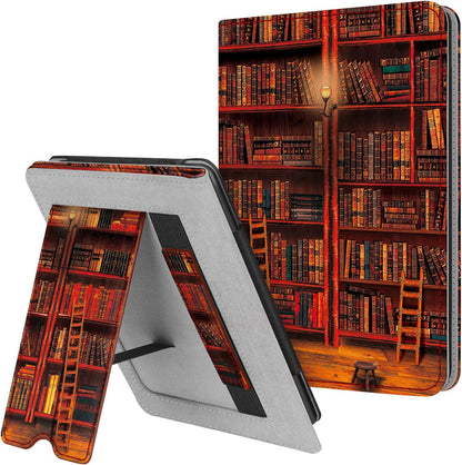 Fintie Stand Case for 6" Kindle Paperwhite (Fits 10Th Generation 2018 and All Paperwhite Generations Prior to 2018) - Premium PU Leather Sleeve Cover with Card Slot and Hand Strap, Cloudy Marble
