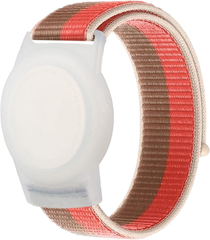 Kids Wristband Compatible with Apple Airtag, Protective Case for Air Tag GPS Tracker Holder with Nylon Bracelet, Adjustable anti Lost Watch Band for Toddler Child Elder(Grey)