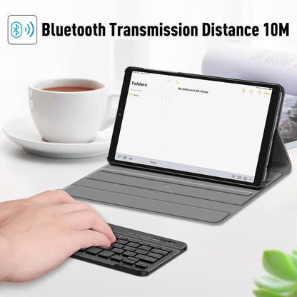 FINTIE Keyboard Case for Samsung Galaxy Tab A7 Lite 8.7 Inch 2021 Model (SM-T220/T225/T227), Slim Lightweight Stand Cover with Magnetically Detachable Wireless Bluetooth Keyboard, Black