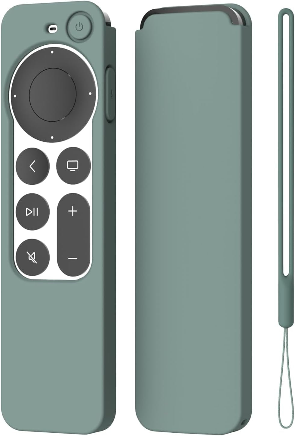 K TOMOTO Compatible with Apple TV 4K Siri Remote Case 2021, Silky-Soft Anti-Slip Protective Silicone Cover for Siri Remote Control 2Nd Generation [Lanyard Included], Teal