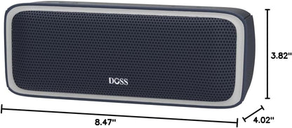 DOSS Soundbox Pro Bluetooth Speaker, 20W Stereo Sound, Active Extra Bass, 20H Playtime, Multi-Colors Lights, Wireless Stereo Pairing, IPX6 Waterproof for Garden, Hiking, Camping, Beach, Party-Blue